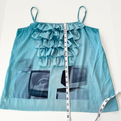 cyber core ruffle tank top (m/l)