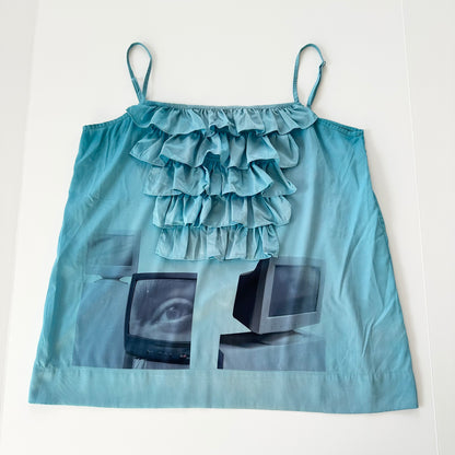 cyber core ruffle tank top (m/l)