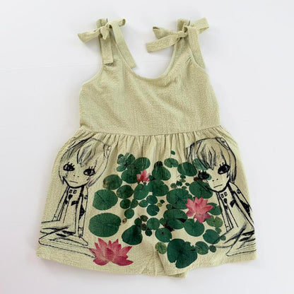 anime sketch lily pad romper (m)