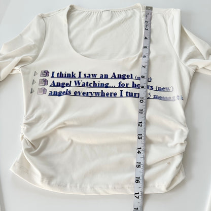 angel watching ruched top (xs)