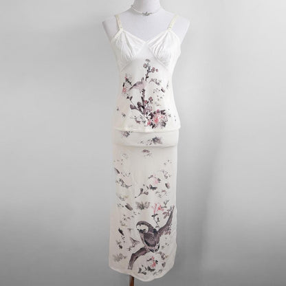 hokusai slip cami and skirt set (s)