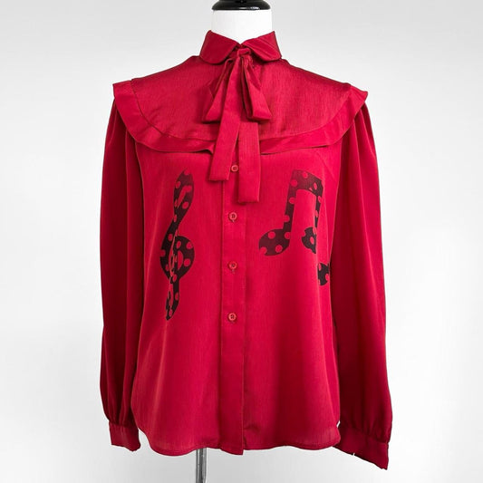 music notes vintage blouse (large)