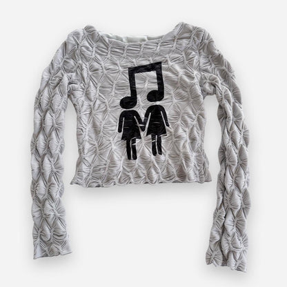 music love textured top (s)
