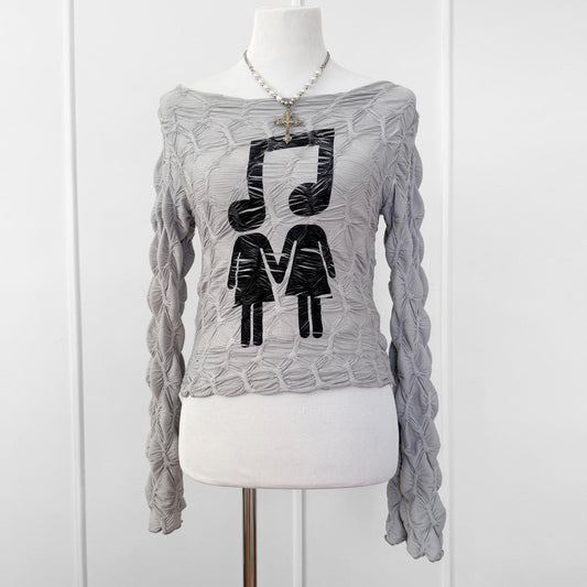 music love textured top (s)