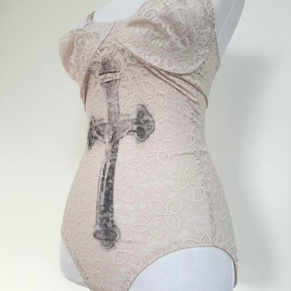cross lace bodysuit (36D)
