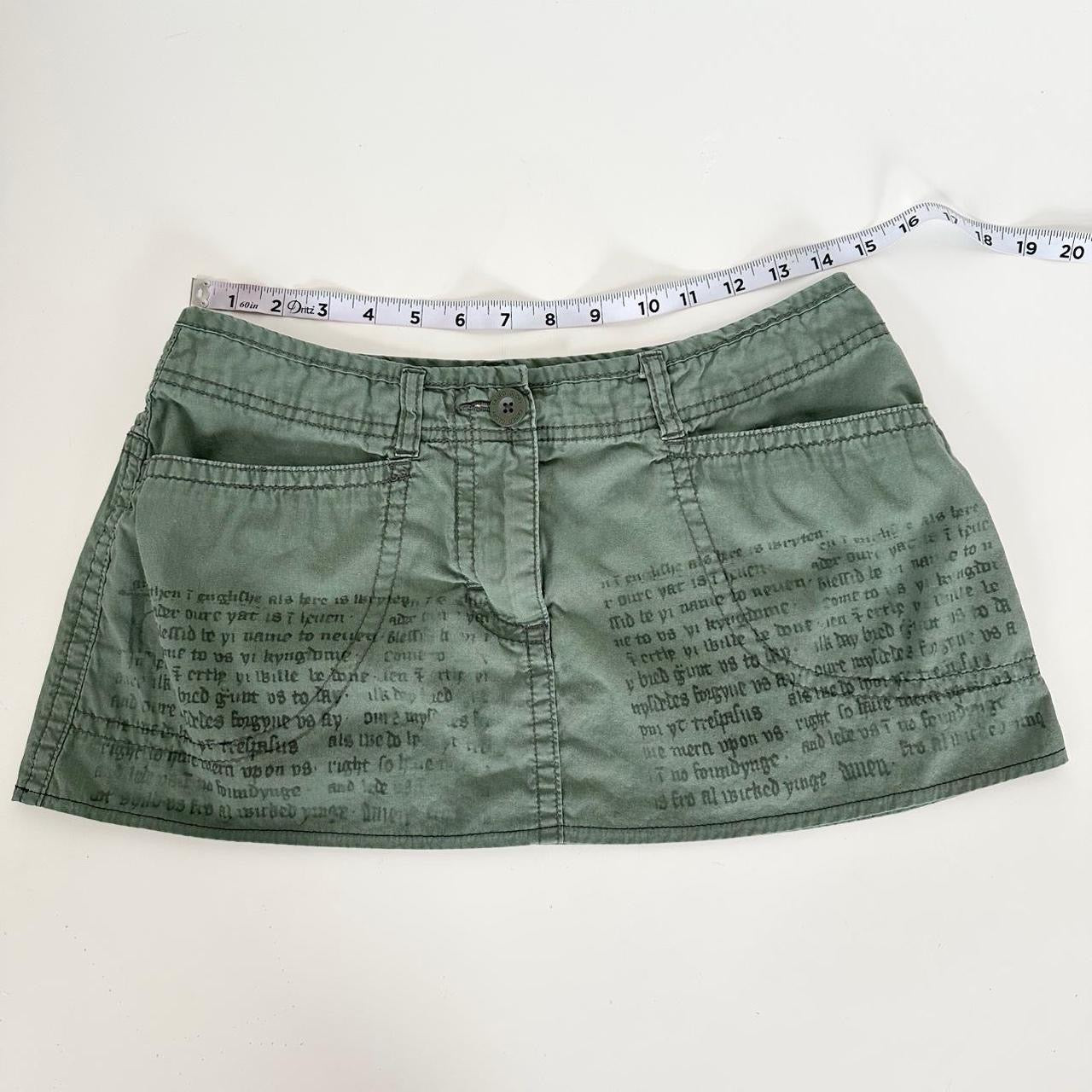 holy prayer reworked cotton mini cargo skirt (m)