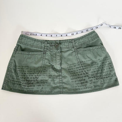 holy prayer reworked cotton mini cargo skirt (m)