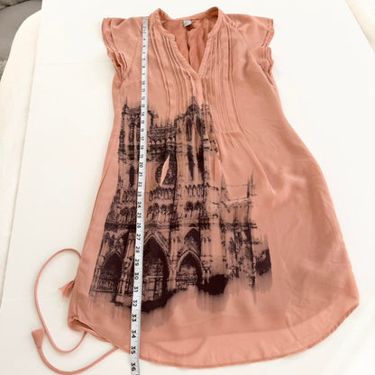 cathedral chiffon button up dress (s)