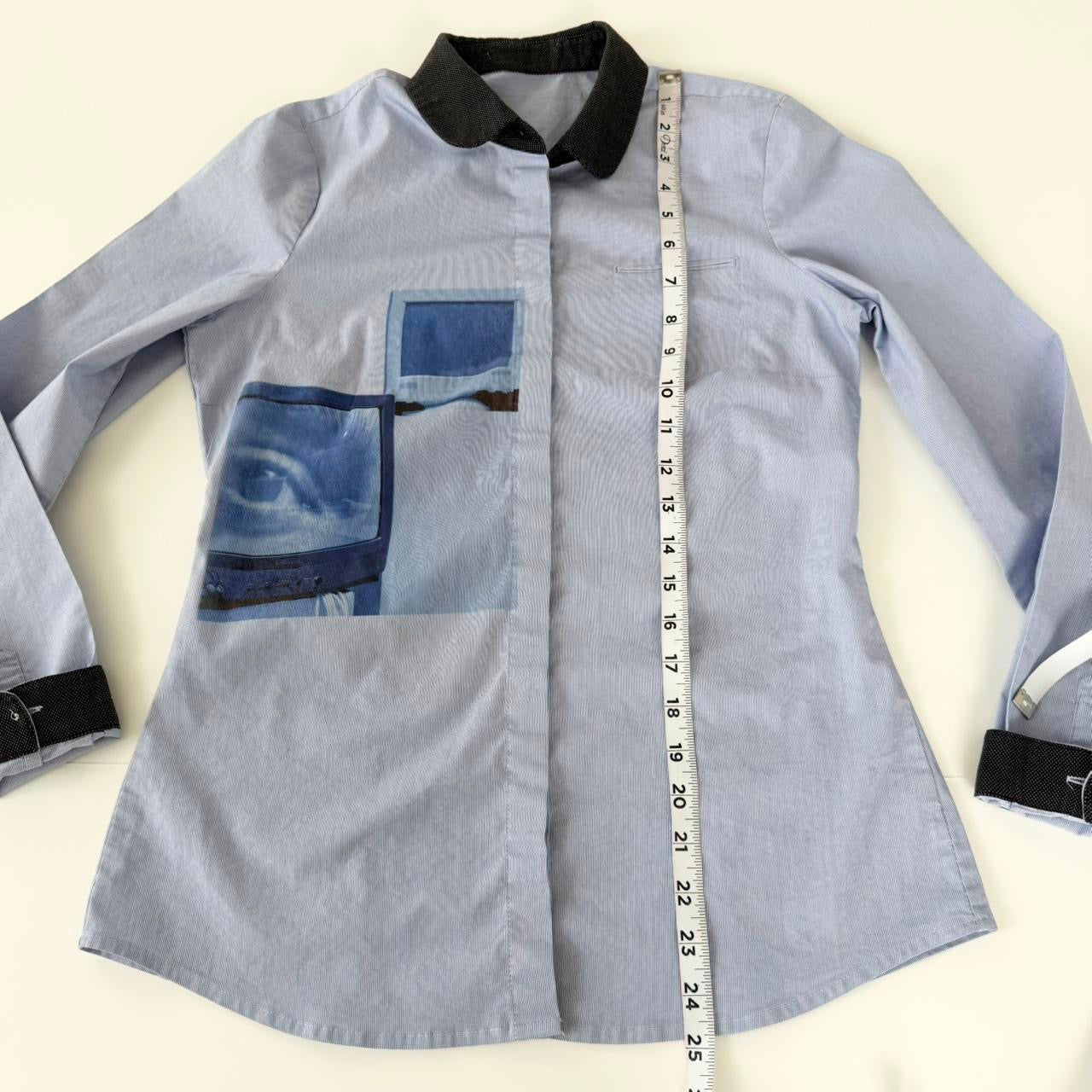 cyber core cotton button up shirt (s)
