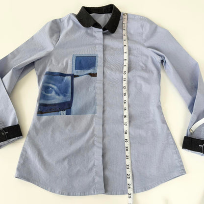 cyber core cotton button up shirt (s)