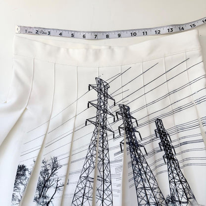 power lines pleated mini skirt (m/l)