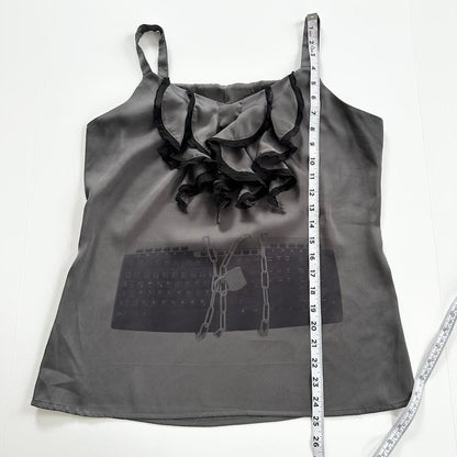 chained keyboard ruffle top (m)