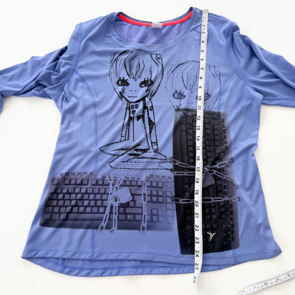 cyber anime athletic long sleeve top (large)