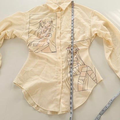 anime ruched shirt (m)