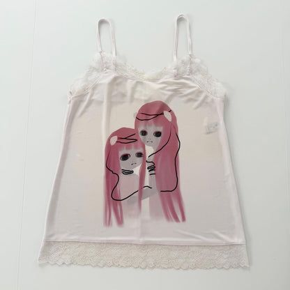 android twins sheer lace cami (m/l)