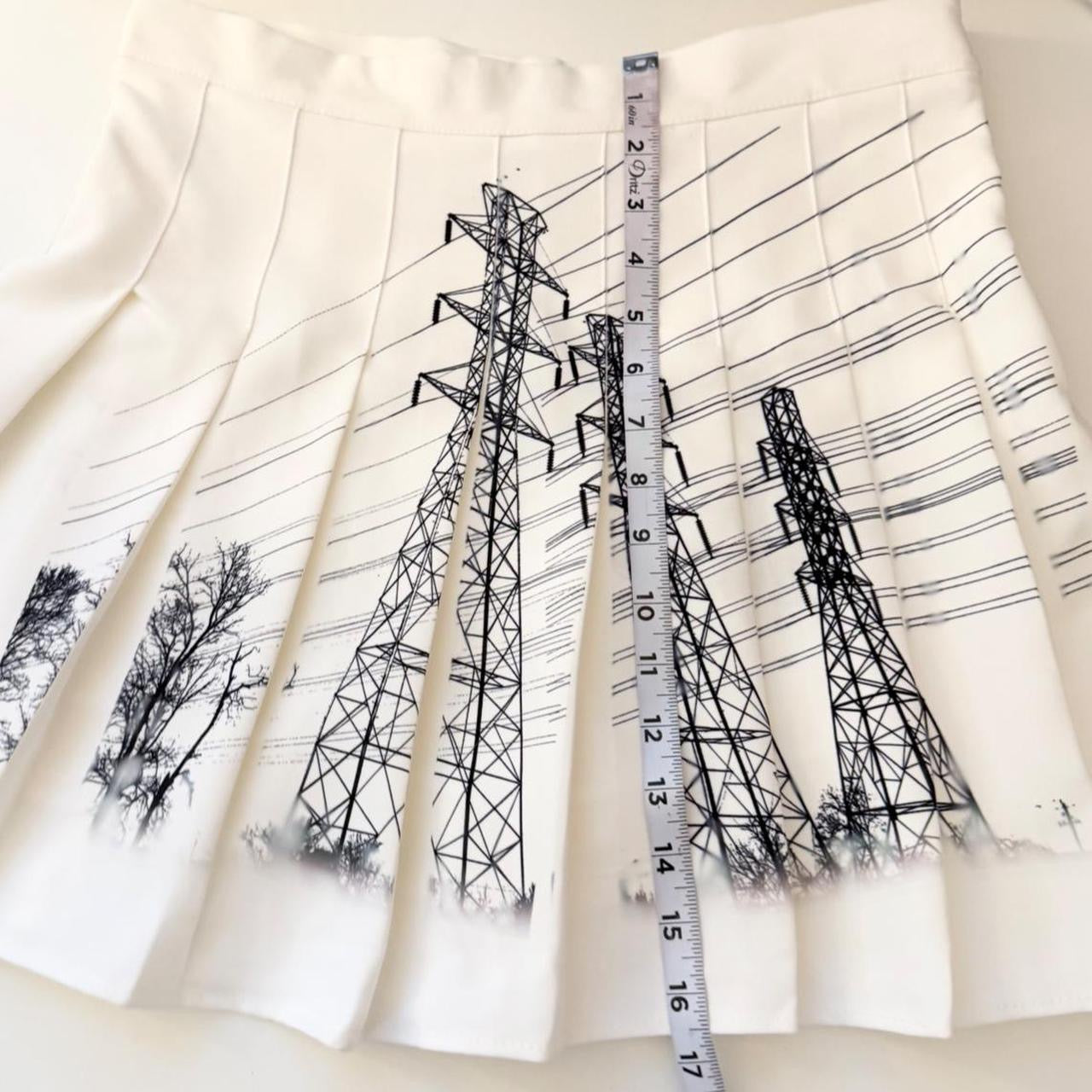 power lines pleated mini skirt (m/l)