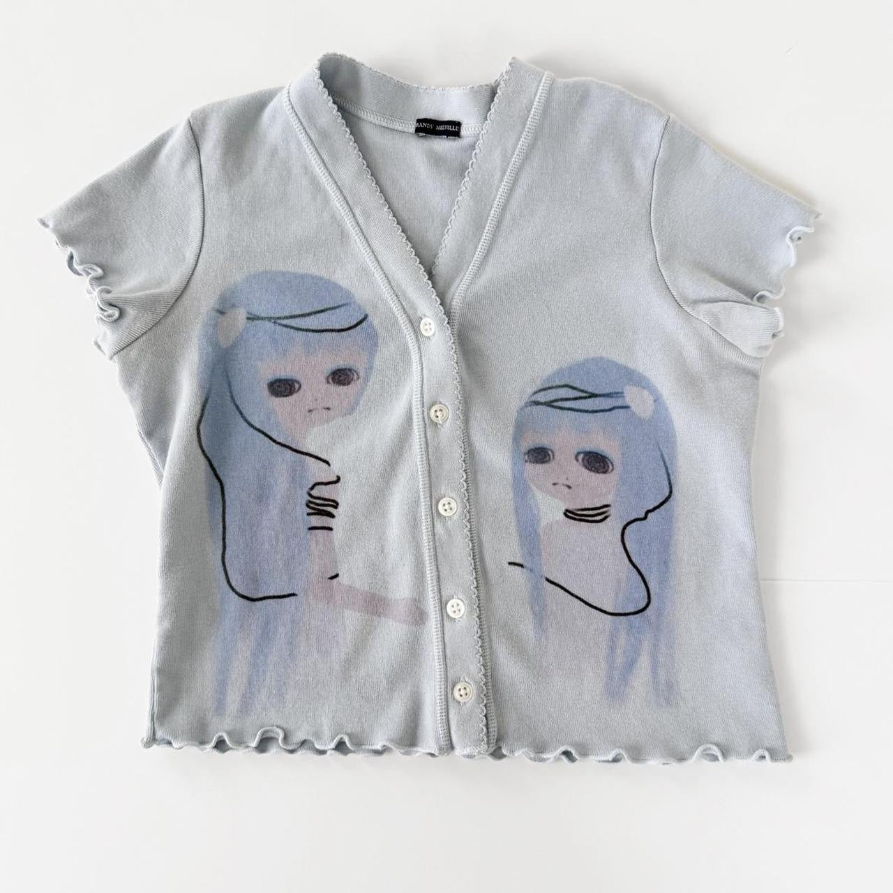 android twins button up cotton top (xs)