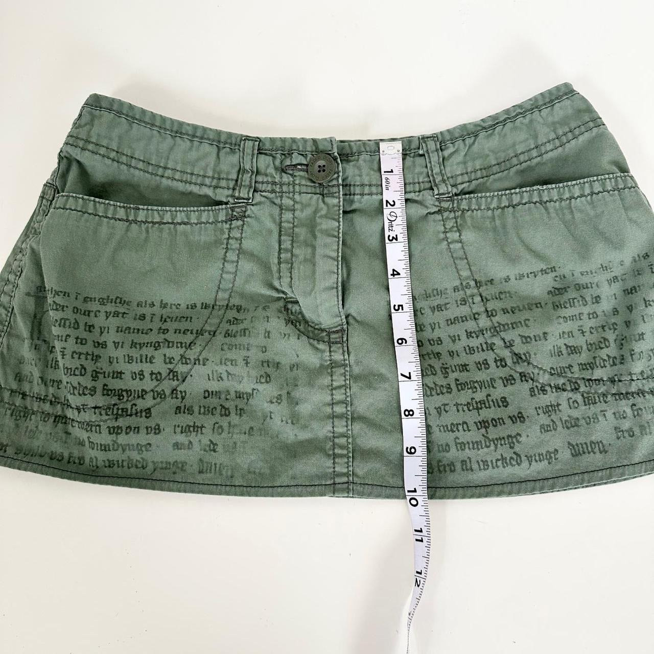 holy prayer reworked cotton mini cargo skirt (m)