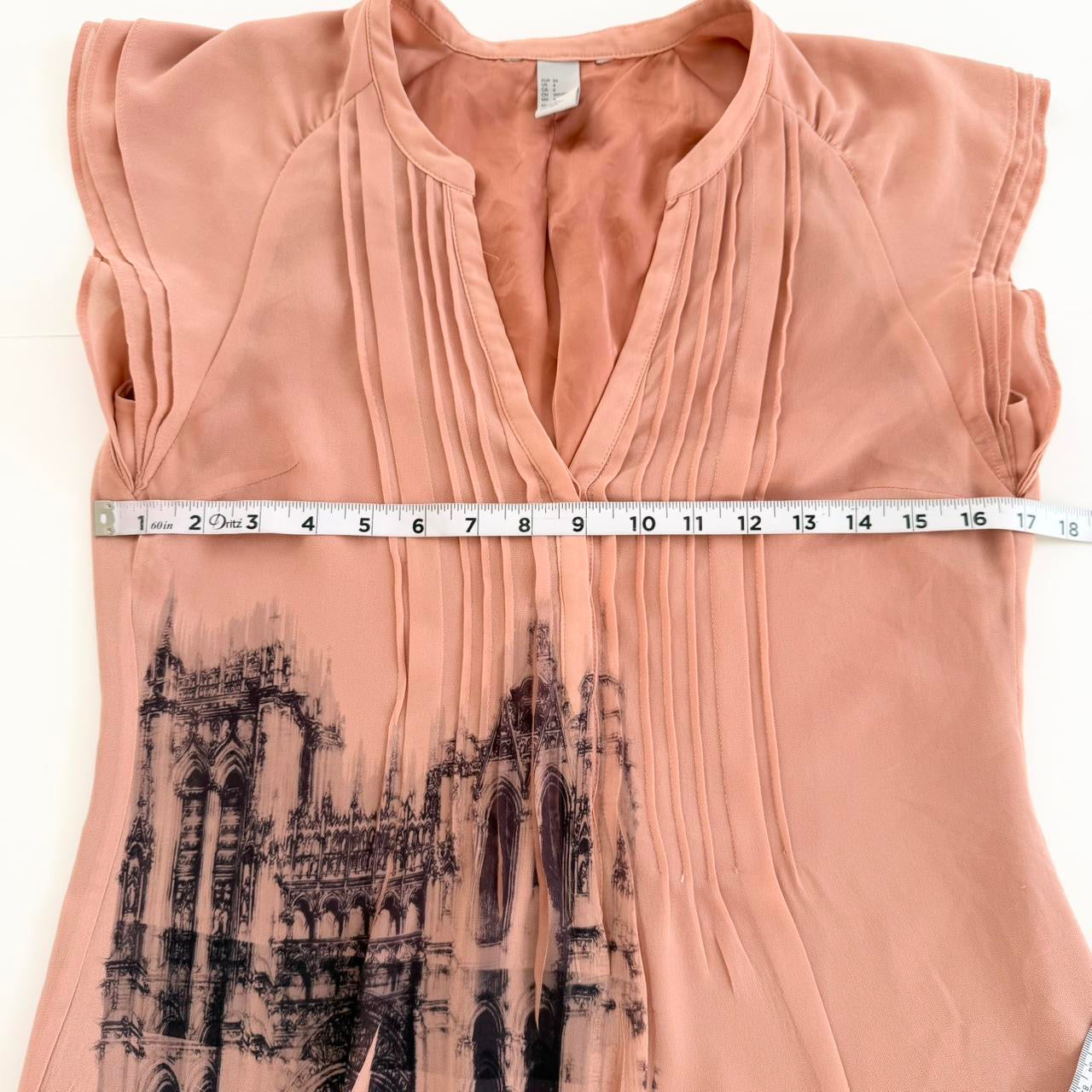 cathedral chiffon button up dress (s)