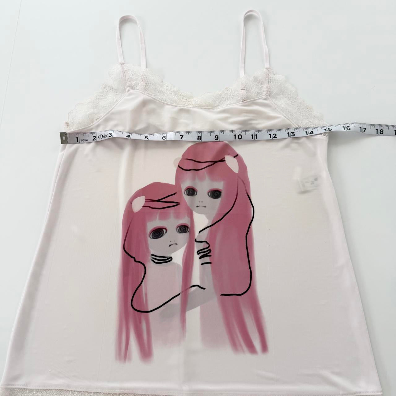 android twins sheer lace cami (m/l)