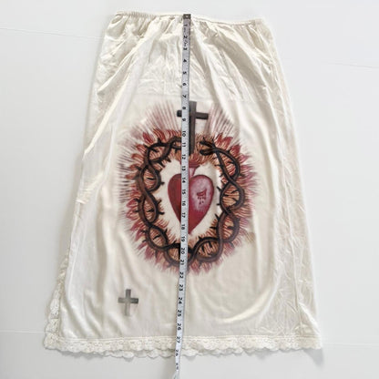 sacred heart slip cami and skirt set (m)