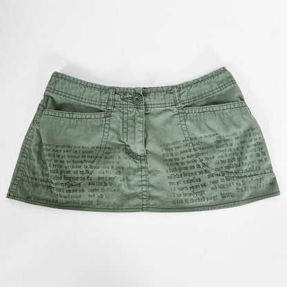 holy prayer reworked cotton mini cargo skirt (m)