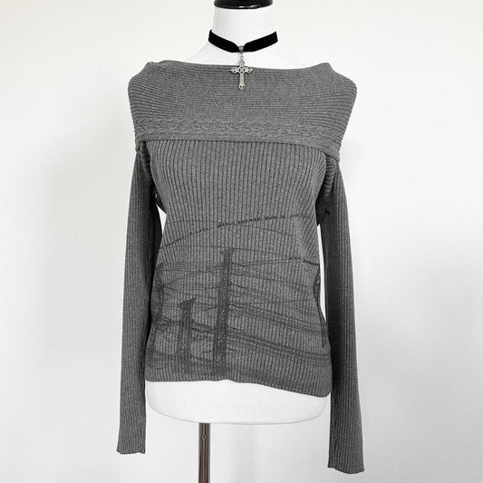 power lines off the shoulder sweater (m)