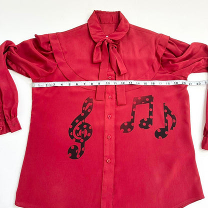 music notes vintage blouse (large)