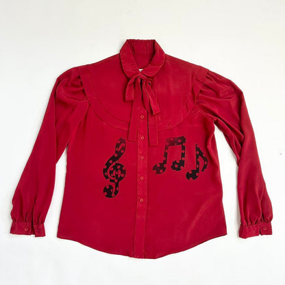 music notes vintage blouse (large)
