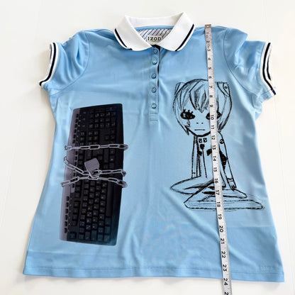 cyber core anime polo shirt (large)