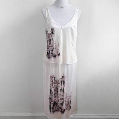 cathedral slip cami and skirt set (xl)