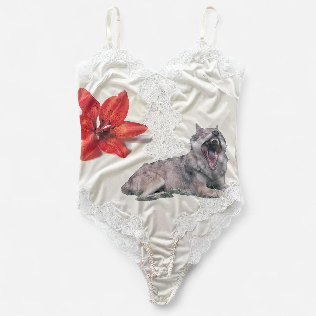rawr vintage slip lace bodysuit (s/m)