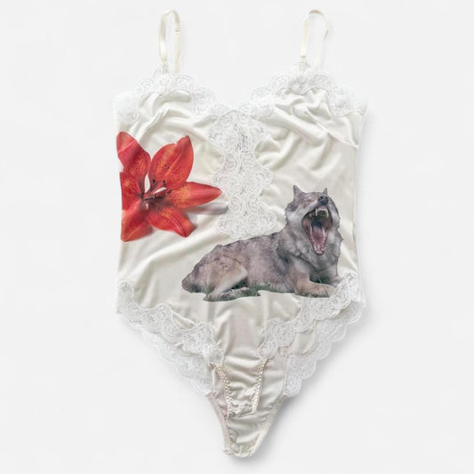 rawr vintage slip lace bodysuit (s/m)
