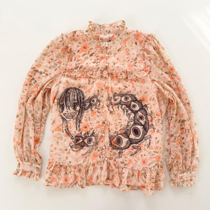 centipede girl floral blouse (m)