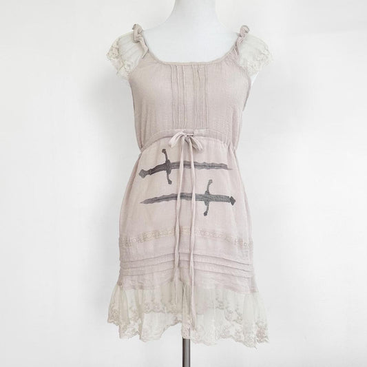 parrying daggers mini ruffle dress (s)