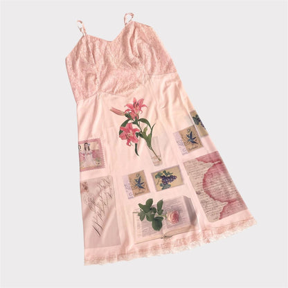 antique stationery vintage slip dress (xl/xxl)