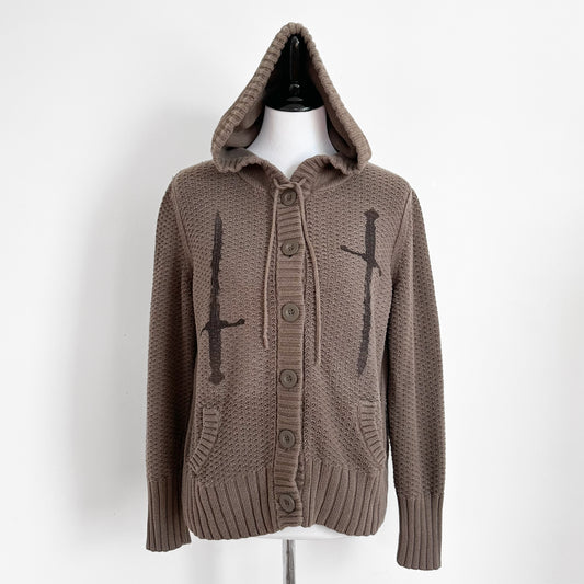parrying daggers hooded knit cardigan (s/m)