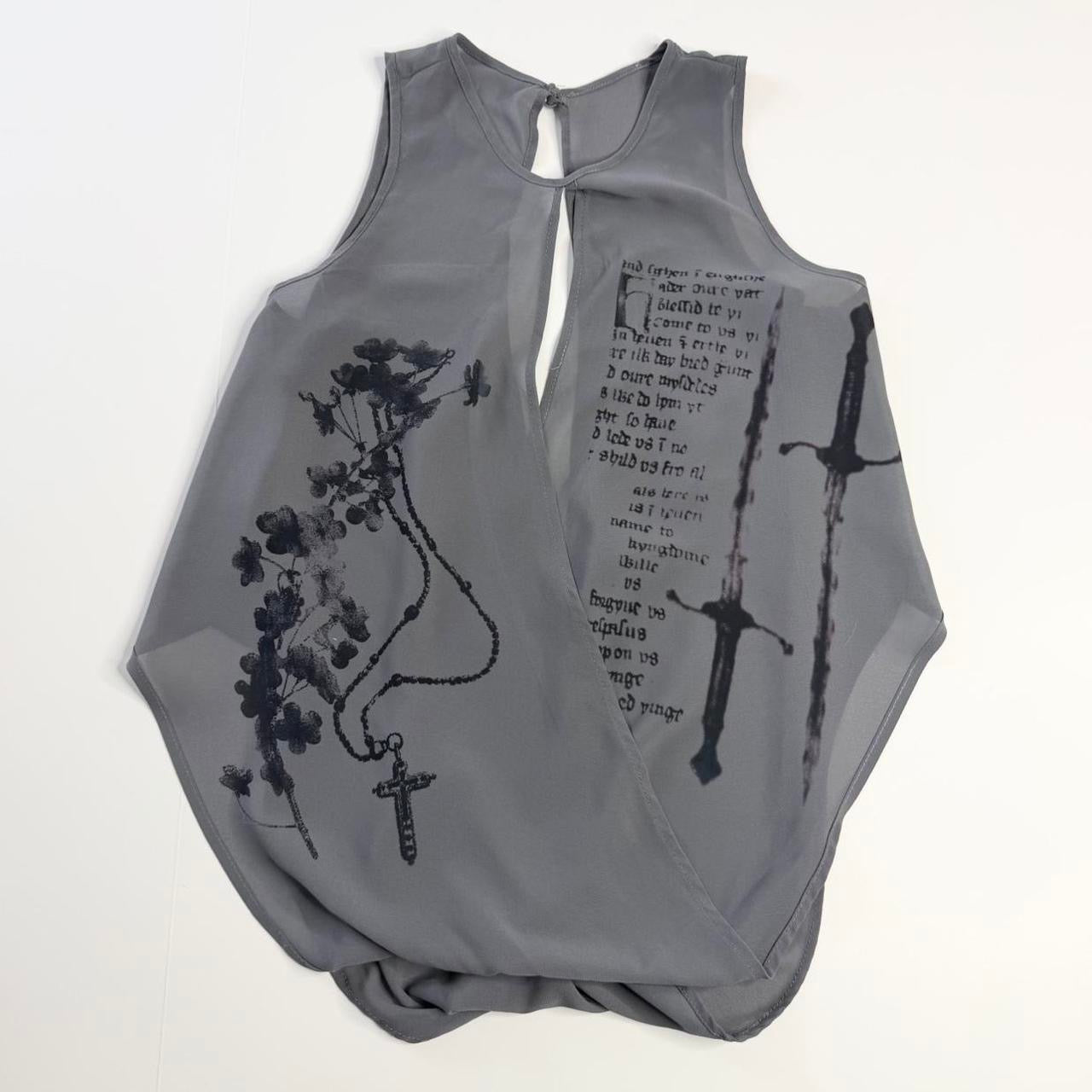 rosaries draped chiffon top (m)