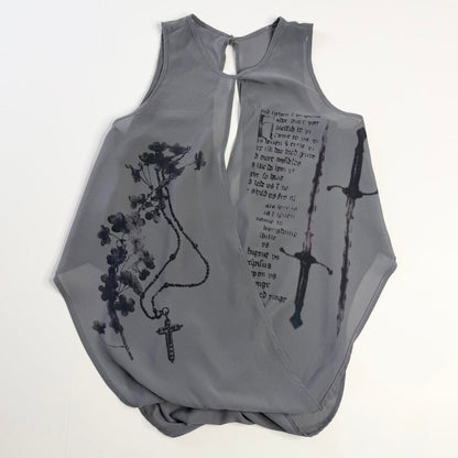 rosaries draped chiffon top (m)
