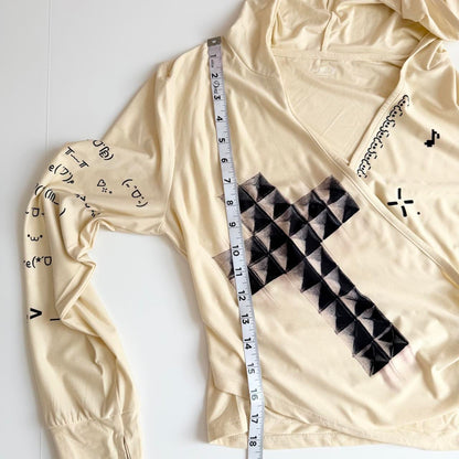 studded cross hooded top (s)
