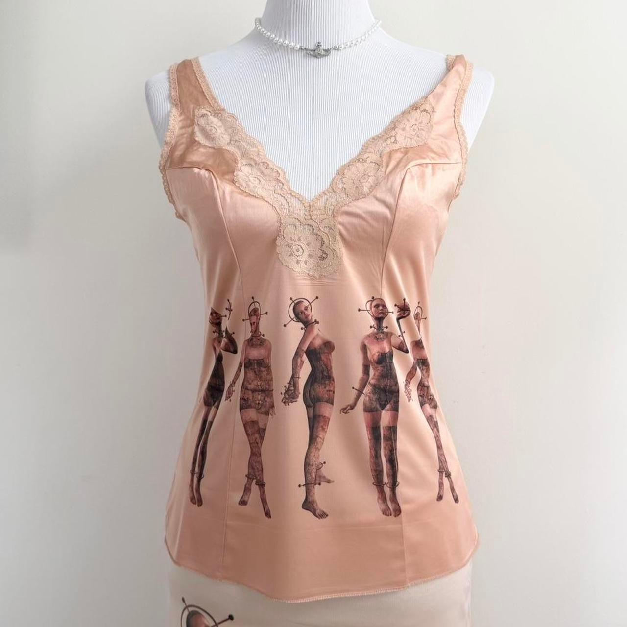 apocalyptic robots slip cami and skirt set (m)