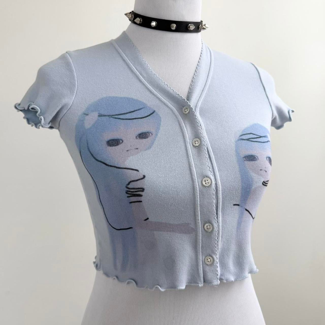 android twins button up cotton top (xs)