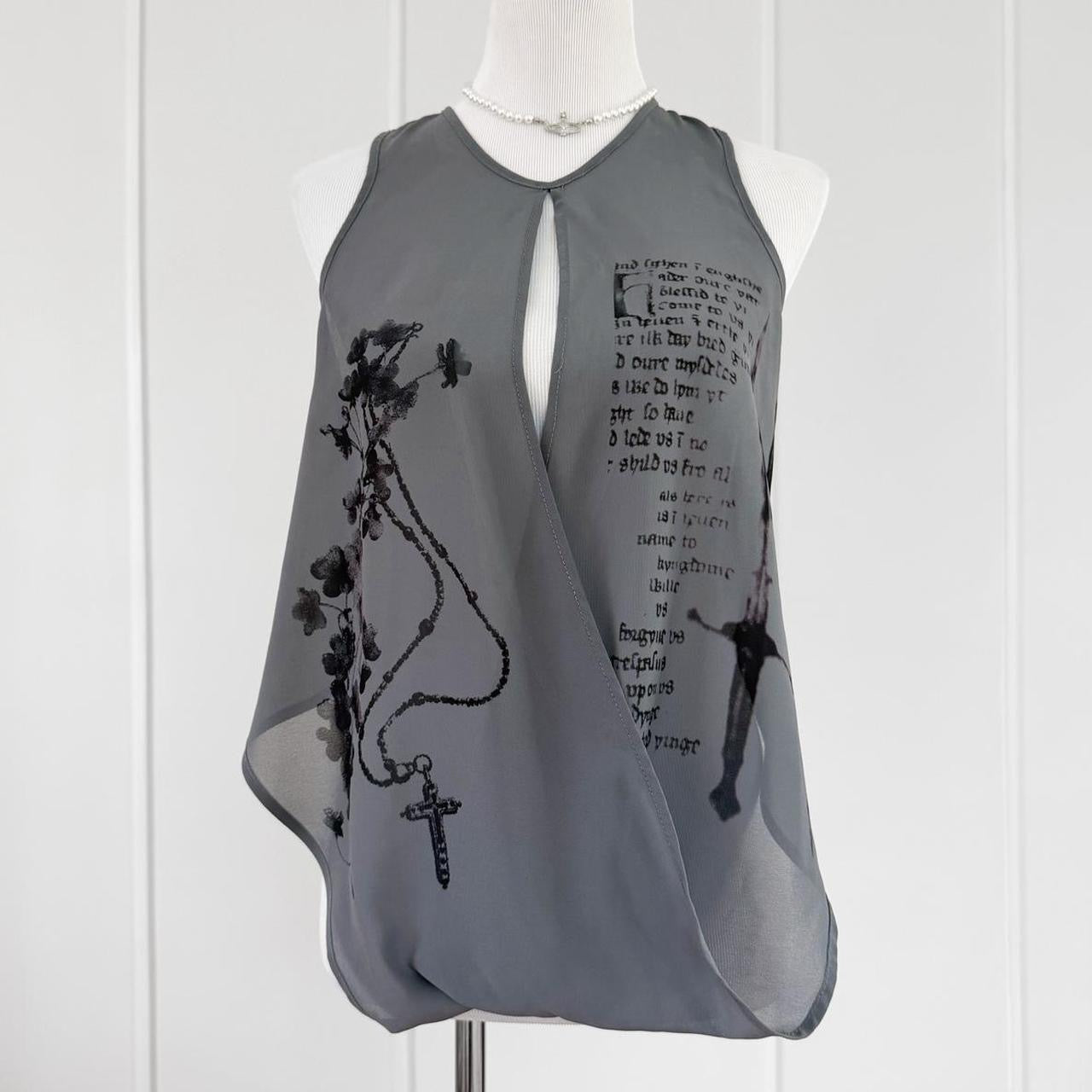 rosaries draped chiffon top (m)