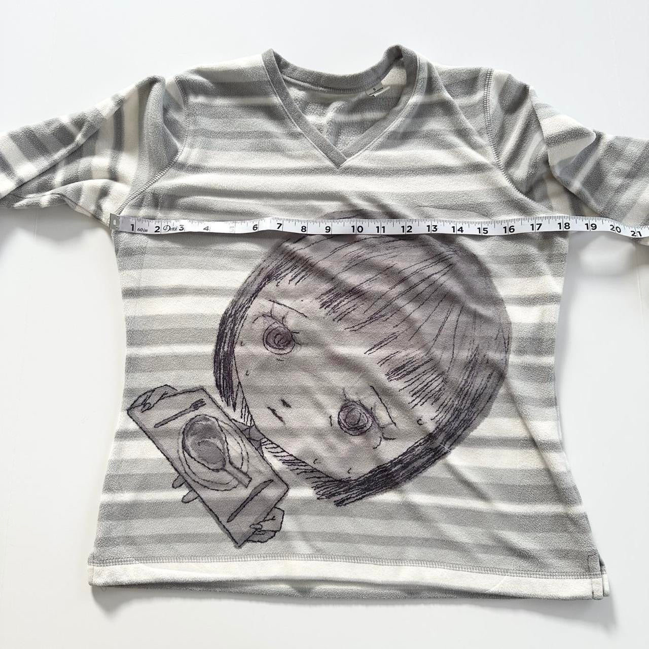 nervous striped fleece top (s)