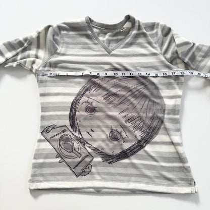 nervous striped fleece top (s)