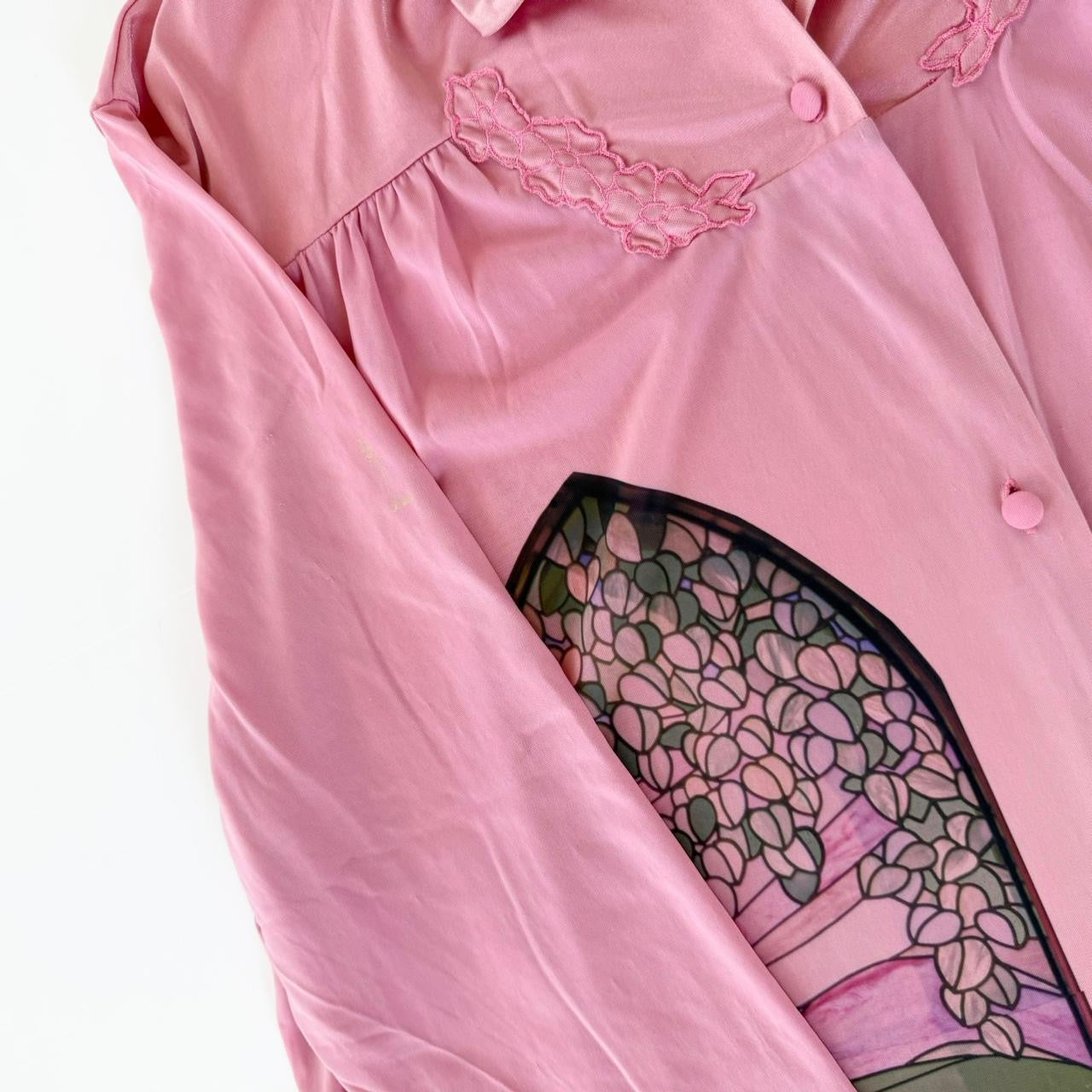 stained glass vintage button up embroidered dress (xl)