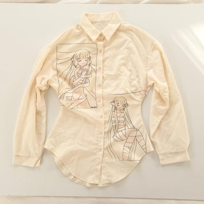 anime ruched shirt (m)