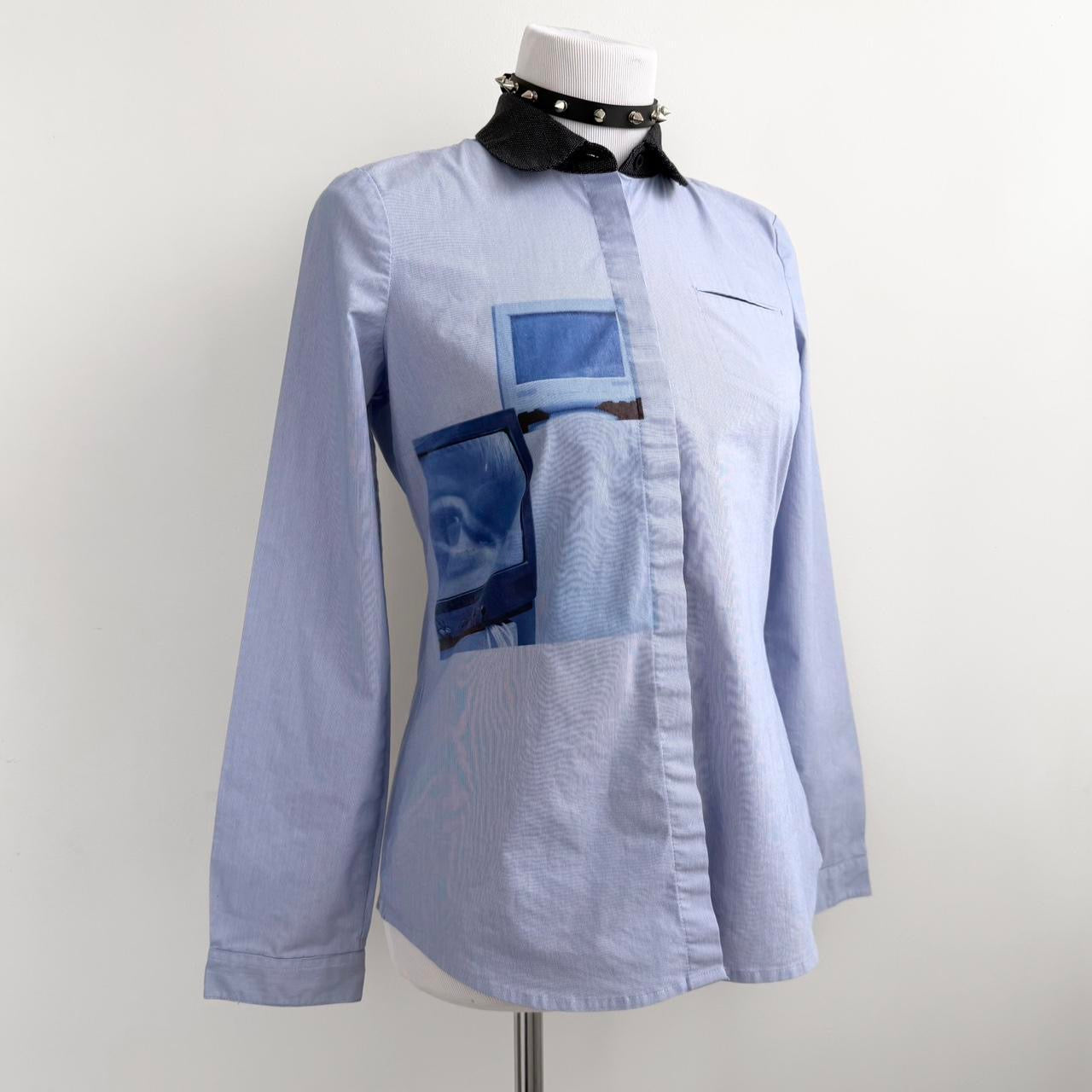 cyber core cotton button up shirt (s)