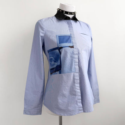 cyber core cotton button up shirt (s)