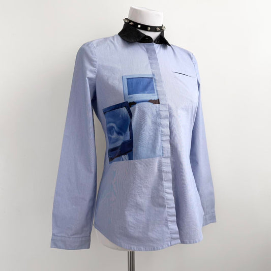 cyber core cotton button up shirt (s)
